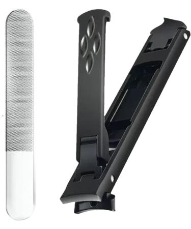 Stainless Steel Nail Clippers - Thick Nail Clippers | Portable Large Mouth Nail Clippers For Women | Thick Nail Clippers For Women And Men Black - Buy Online on GoSupps.com