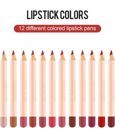 Set of 12 multifunctional lip pencils nourishing lipstick for women lovers girlfriends mothers aunts makeup enthusiasts and friends - Buy Online on GoSupps.com