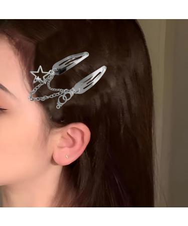 Set of 2/6 Gothic Halloween Barrettes Hair Clips with Chains Punk Hip Hop Style Hair Accessories (M A+B+C) M A+b+c - Buy Online on GoSupps.com