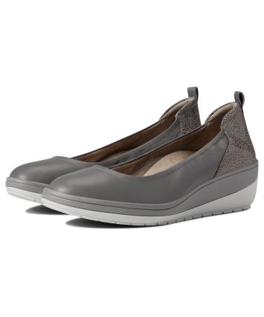 Vionic Women's Advantage Jacey Slip On Wedges - Supportive Ladies Platform Wedges That Include Three-Zone Comfort with Orthotic Insole Arch Support, Medium Fit 8.5 Charcoal Leopard Red
