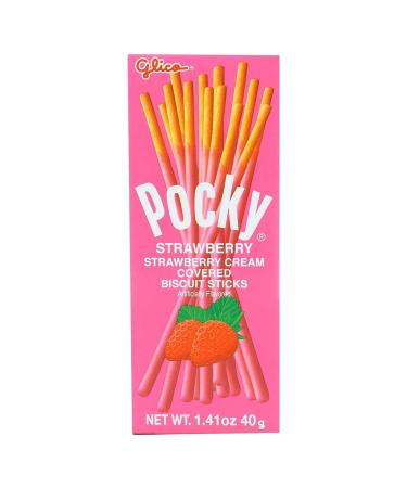 Glico Pocky Biscuit - Strawberry - Case of 20 - 1.41 oz.