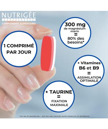 NUTRIG E - Marine Magnesium Taurine - Relaxation & Energy - Reduces Fatigue Promotes Psychic Balance and a Normalized Nervous System - 60 Tablets - 60 Day Program - Made in France - Buy Online on GoSupps.com