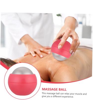 Frcolor 5ST Hand Massage Ball & Face Roller - Trigger Point Full Body Massager Hot/Cold Therapy Tool for Muscle Pain Relief - Pink Stainless Steel - Buy Online on GoSupps.com