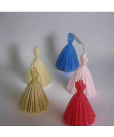 Set of 2 Cinderella Dress 100% Natural Soy Wax Coconut Soy Wax Gender Reveal Birthday Wedding. (Blue) (Unscented)