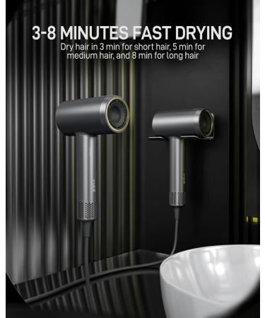High Speed Travel Hair Dryer - 110 000 RPM Ionic Mini Blow Dryer | Lightweight 1400W Portable with Smoothing Nozzle - Buy Online on GoSupps.com