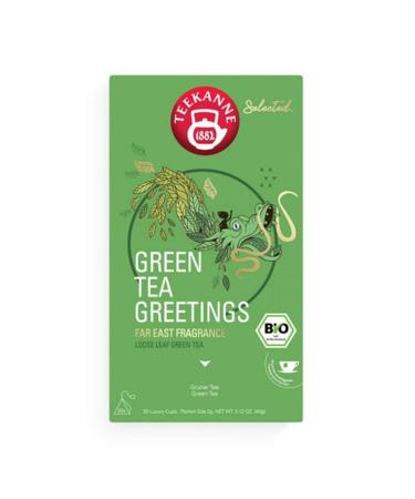 Teekanne Co KG Theepot Selected Green Tea Bio Greetings Luxe piramidezak 40g