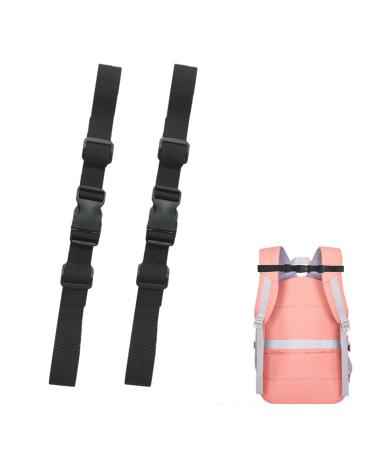 Adjustable chest strap backpack 2 pcs chest strap for school bags quick lock backpack belt backpack strap nylon chest strap with buckle heavy duty shoulder straps for backpack school bags hike black