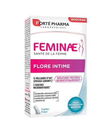 Fort Pharma - Feminae Flore Intime - Probiotique flore vaginale Lactobacillus D sagr ments f minins - 12 milliards d'UFC + Vitamine B2-15 g lules 1/jour