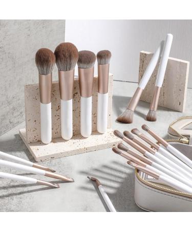 TsoLay 18Piece Pearlescent White Makeup Tools Super Soft Hair Makeup Brushes Eyeshadow Brush Set - Buy Online on GoSupps.com