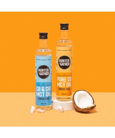 Hunter & Gather Premium C8 & C10 MCT Oil (500ml) - Keto & Fasting Support | Bulletproof & Fatty Coffee | Glycerol Free - Buy Online on GoSupps.com