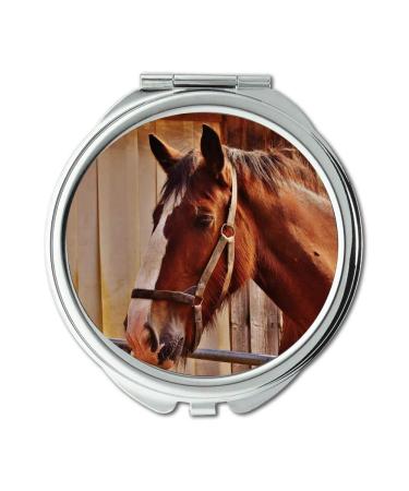 Mirror makeup mirror animal barn brown pocket mirror portable mirror