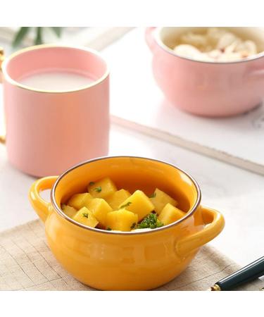 Noodle Ceramic Bowl Soup Bowls Dessert Serving Bowls with Double Handle for Rice Cereal Noodle Salad Dishwasher Safe Kitchenware Bowl (Color : Orange) - Buy Online on GoSupps.com