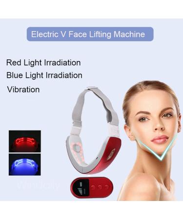 V Face Machine Reusable V Line Mask Facial Slimming Strap Double Chin Reducer - Red-2 - Buy Online on GoSupps.com