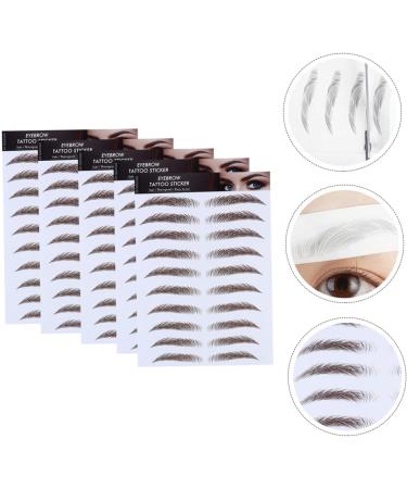 NOLITOY Eyebrow Stickers Brown 5pcs Eyebrow Stickers Cosmetic Eyebrow Decals Eyebrow Stencils Transfer Stickers Water Proof 6d 21x15cm Brown - Buy Online on GoSupps.com