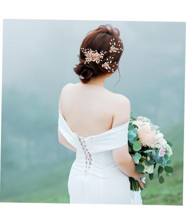 1 Set Leaf Pearl Hairpin Hairclip Hair Combs Barrettes for Thick Hair Wedding Hair Side Comb Hair Comb Clip Hair Fork Clip Prom Hairpin Fork Hair Forks for Buns Hair Clips Metal FRCOLOR - Buy Online on GoSupps.com