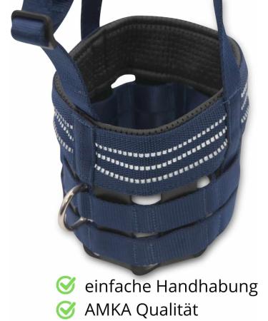 AMKA Muzzle for Horses - Adjustable Feeding Stop with Rubber Insert | Dark Blue Sizes Available - Buy Online on GoSupps.com