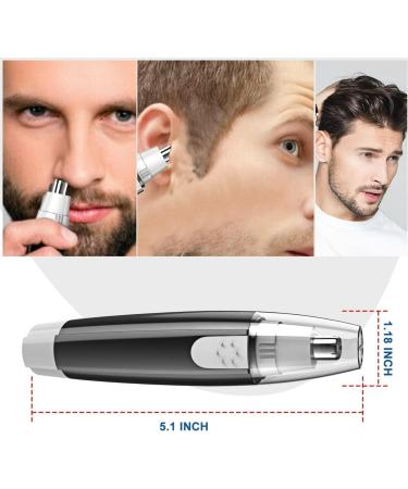 Best Ear and Nose Hair Trimmer - Painless Facial & Eyebrow Hair Removal for Men & Women - Battery Operated Easy Cleansing Black - Buy Online on GoSupps.com