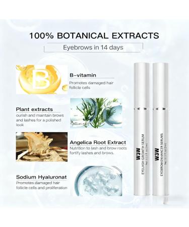 Eyebrow & Eyelash Enhancer Serum Set 100% Botanical Lash Brow Growth Serum Nourish Strengthen Lashes Brows Oil-Free Paraben-Free 2PCS (3ml Each) - Buy Online on GoSupps.com