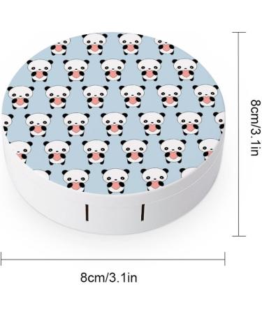 Cute Panda Heart Round Case For Contact Lens Kit Storage Box with Mirror Printed - Buy Online on GoSupps.com