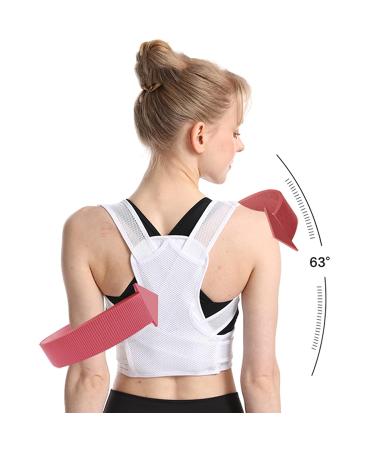 Posture Corrector Back Corrector Belt Spine Shoulder Adjustable Straps Support Bandage Shoulder Corset Back for Upper Back Pain Relief White S (White XS) White X-Small - Buy Online on GoSupps.com