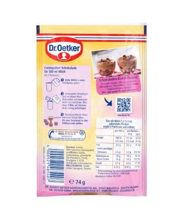Dr. Oetker Paradies Creme Dessert Powder - Chocolate - 74g | International Shipping Available - Buy Online on GoSupps.com