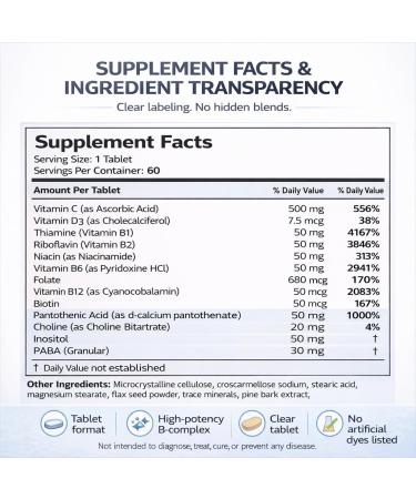 Legere Pharmaceuticals Lipo B-Complex Lipo BC 60 Tablets Manufactured for ES Global Brands - Buy Online on GoSupps.com