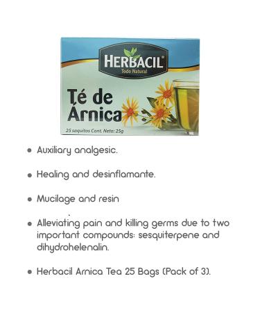 Herbacil Arnica Tea - 25 Bags x 2 Pack | Organic Herbal Tea Blend - Buy Online on GoSupps.com
