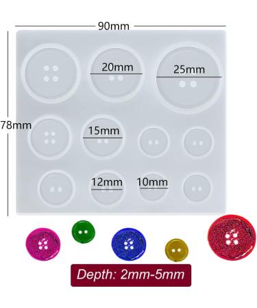3PCS Button Resin Silicone Molds - TuNan Round Button Shape Moulds for Epoxy Resin Casting Clay DIY Crafts - 5 Sizes - Buy Online on GoSupps.com