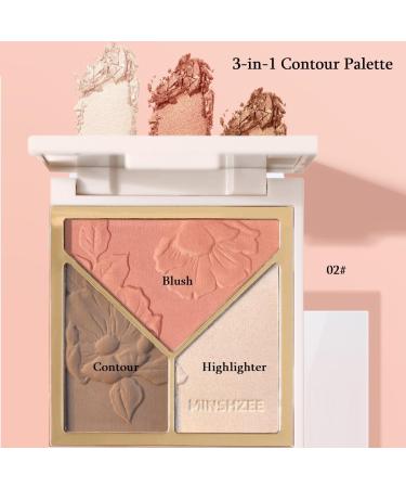 Karlor 3-in-1 Contour Palette | Highlighter Blush & Bronzer - Makeup Contouring Powder with 2 Brushes International Shipping Available - Buy Online on GoSupps.com