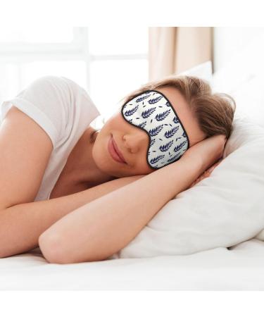 Blue Leaves Print Sleep Eye Mask | Soft Eyeshade with Elastic Strap for Travel & Sleeping Shop Now - Buy Online on GoSupps.com