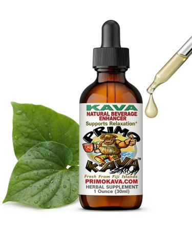 PRIMO KAVA Kava Drops | Water Soluble Kava Extract | Concentrated Tincture Beverage Enhancer | Authentic Kava Kava from Fiji | 40mg Kavalactones | Certified 3rd Party Testing | 1oz