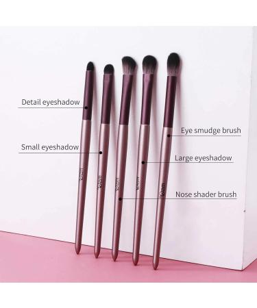 MSQ 5-Piece Eyeshadow Brush Set - Makeup Brushes for Blending Highlighter & Concealer - Includes Bag - Perfect for International Shipping - Buy Online on GoSupps.com