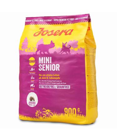 Josera - Dog Food - 900 g - Mini Senior - Salmon - Small Senior Animals - Grain Free - Provides Vitality - Helps with Teething