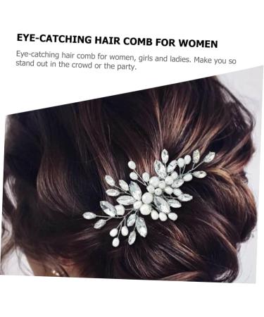 Didiseaon Bridal Headwear Hair Side Combs Elegant Bridal Headpiece Hair Wedding Decor Hairpin Decor Hair Comb Hair Clips Bridal Pearl Hair Pin Grace Crystal Miss White Hair Piece - Buy Online on GoSupps.com