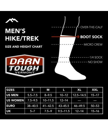Darn Tough Men's VanGrizzle Boot Midweight Sock with Cushion - Size 12.5-14.5, Black - Buy Online on GoSupps.com