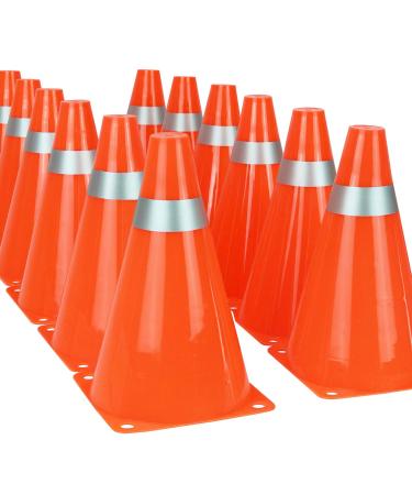 Kiddie Play 7" Traffic Cones for Sport Training Soccer Cones (12 Pack) orange