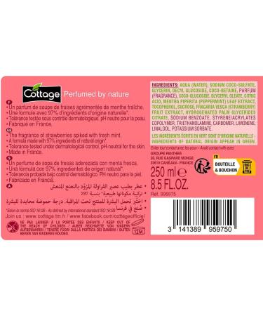 COTTAGE Shower Milk StrawberryMint 97 Natural Original Ingredients 1 Unit 250 ml - Buy Online on GoSupps.com