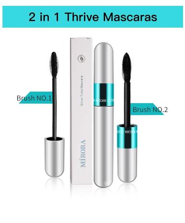 Mirora 2-in-1 Waterproof Mascara for Natural Lengthening and Thickening - 4D Silk Fiber Formula for 5x Longer Lashes - Won't Clump, Lasts All Day - Dark Cyan (1 Pack) - Buy Online on GoSupps.com