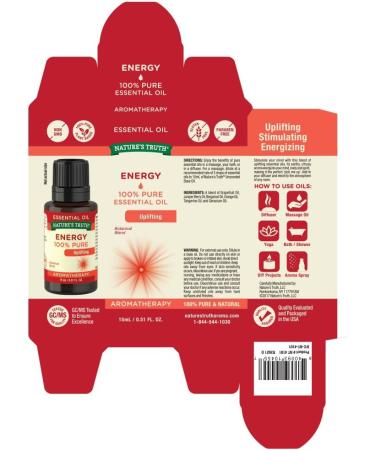 Buy Nature's Truth Energy Essential Oil 0.51 Fl Oz Boost Your Vitality | International Shipping Available - Buy Online on GoSupps.com