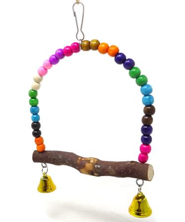 HONBAY Wooden Bird Swing Perch Toy for Small Birds - Parrot Hanging Toy - Buy Online on GoSupps.com