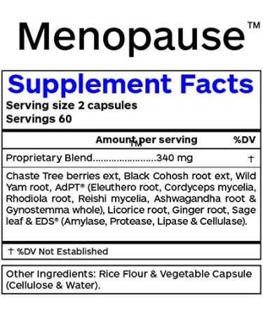 Professional Botanicals Menopause Supplement - Vegan Formula with Chaste Berry & Black Cohosh Extracts for Hot Flashes - 120 Vegetarian Capsules - Buy Online on GoSupps.com
