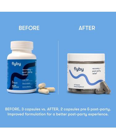Flyby Recovery Supplement - All The Hang Without The Over! - with Milk Thistle Vitamin C Activated Charcoal and Apple Cider Vinegar - Pre & Post Drinking Formula (120 Count) - Buy Online on GoSupps.com