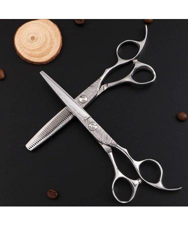 Hairdressing Scissors Hairdressing Scissors Hair Salon Silver Barber Scissors 440c Steel Flat Cut Teeth Scissors FlatCut6Inch A FlatCut6Inch