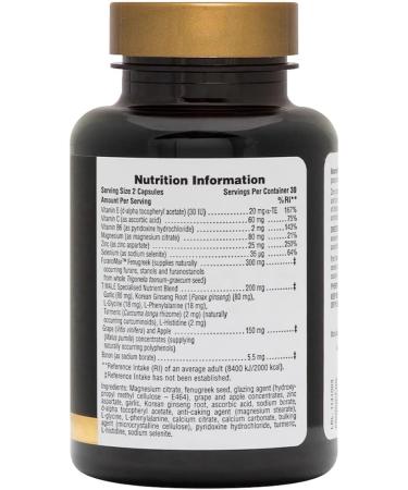 NaturesPlus T-Male Capsules - Herbal Complex with Zinc for Men's Energy & Stamina - Vegan & Gluten Free - 60 Capsules - Buy Online on GoSupps.com