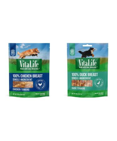 VitaLife All Natural Dog Treats - Chicken Tenders 750g + VitaLife 400g Duck Tenders