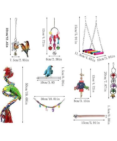 JIAYUE Bird Toys | Rope Bungee Chewing Toy for Parrots & Small Birds (9pcs) - Cage Accessories for Parakeets, Cockatiels, Macaws, Lovebirds - Buy Online on GoSupps.com