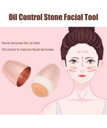 Oil Absorbing Volcanic Face Roller Pink Cute Oil Control Stone Facial Roller for Skin Massage Easy Using Facial Roller for Oily and Acne Prone Skin Mini Portable Facial Beauty Tool for Travel - Buy Online on GoSupps.com