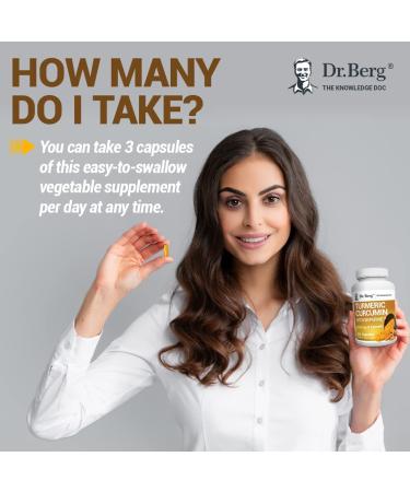 Dr. Berg's Turmeric Curcumin with Bioperine - 95% Curcuminoids - Brain, Heart & Joint Support - Anti Inflammatory - 60 Capsules - Buy Online on GoSupps.com