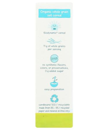 Holle Organic Wholegrain Oat Cereal - 8oz | Nutritious Baby Porridge - Buy Online on GoSupps.com