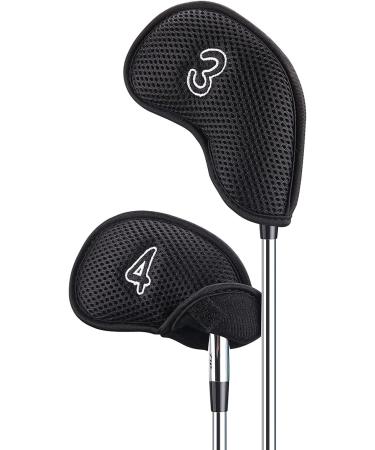 12Pcs/Pack Meshy Golf Iron Covers Set - Black Golf Club Head Cover for Most Irons - Buy Online on GoSupps.com